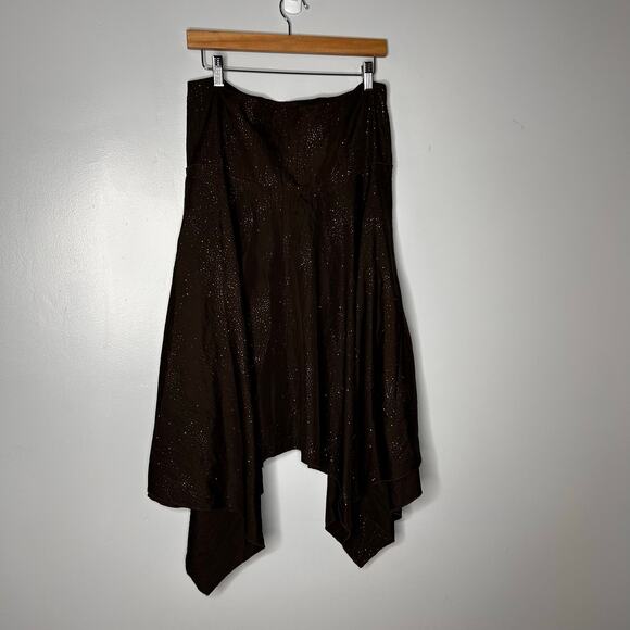 Y2K Women's Rampage Midi Skirt Asymmetrical Hem Size 7 Rhinestones Fairy Grunge - Picture 1 of 6